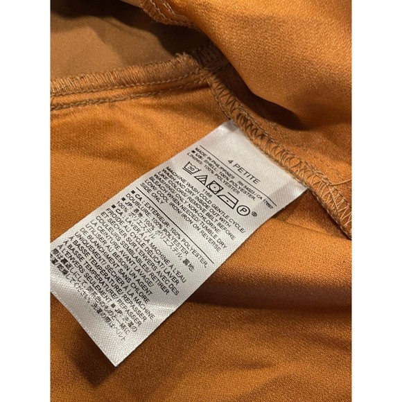 Banana Republic Lucie Vegan Suede Top Size 4P Petite Dark Camel - Picture 8 of 11